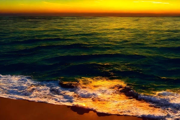Schöner Sonnenaufgang Über Dem Meer — Stockfoto