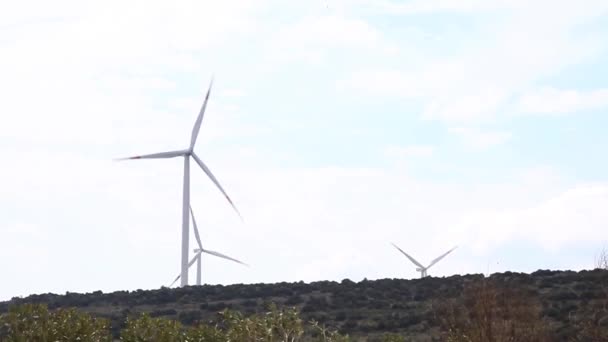 Wind Turbines Generating Electricity — Stock Video
