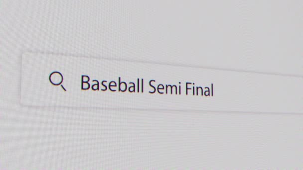 Поиск Полуфиналов Бейсбола Интернете — стоковое видео
