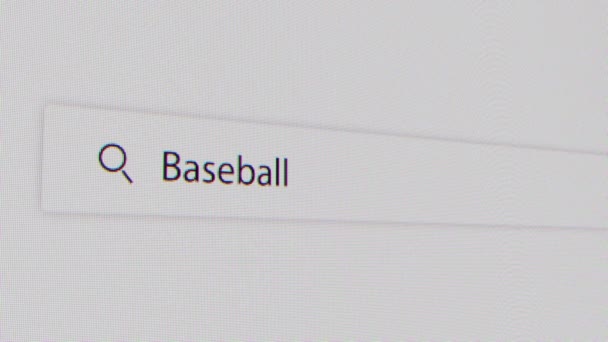 Поиск Бейсбола Интернете — стоковое видео