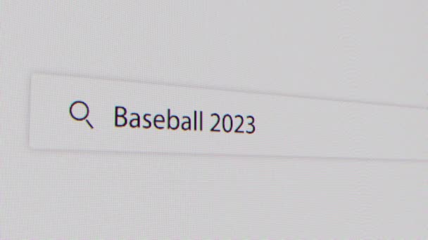 Поиск Бейсбола 2023 Интернете — стоковое видео