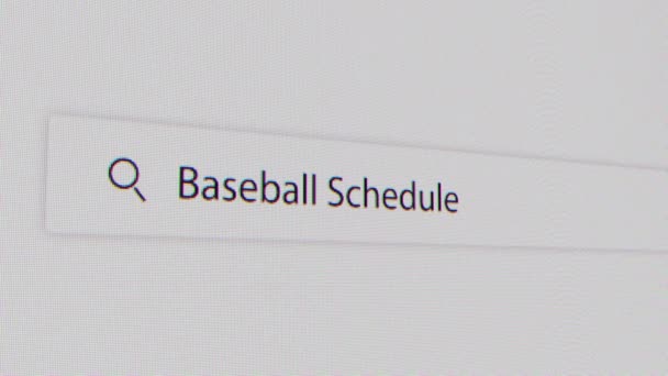 Procurando Por Cronograma Beisebol Internet — Vídeo de Stock