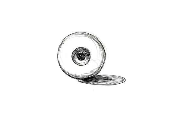 Rysunek Ołówka Ludzkiego Oka — Zdjęcie stockowe
