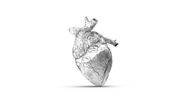 用铅笔画的旋转人类心脏 — 图库视频影像