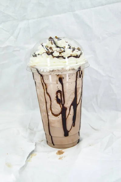 Chocolate Milkshake White Background — Stock Photo, Image