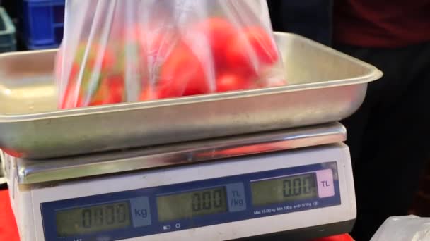 Sayuran Segar Sebuah Supermarket — Stok Video