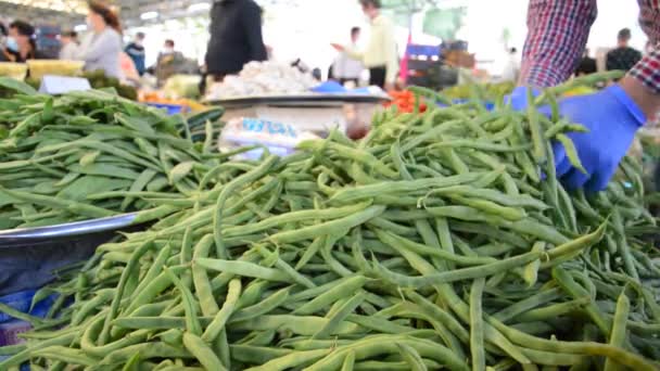 Fresh Beans Farmer Market — Vídeos de Stock