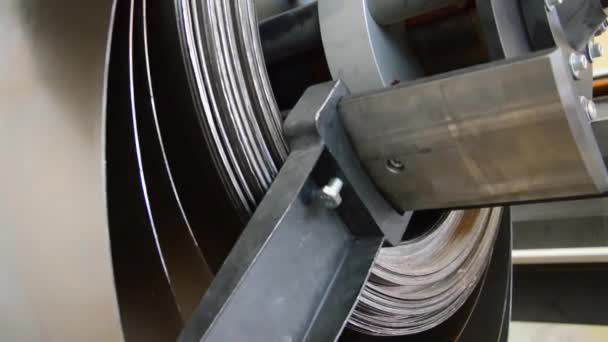 Chapas Metal Entran Máquina Procesar — Vídeos de Stock