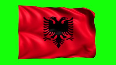 yeşil ekran animasyon albania bayrağı