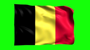 yeşil ekran animasyon Belçika bayrağı