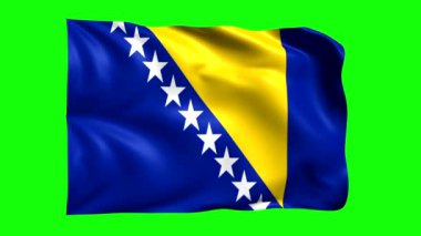 yeşil ekran animasyon Bosna ve herzegovina bayrağı