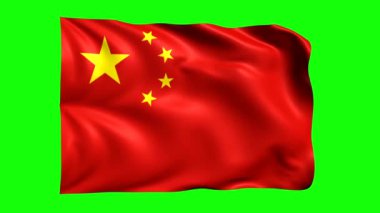 yeşil ekran animasyon Çin bayrağı