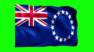 yeşil ekran animasyon aşçı adaları bayrağı