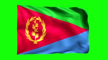 yeşil ekran canlandırılmış eritrea bayrağı