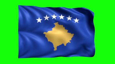 yeşil ekran animasyon Kosova bayrağı