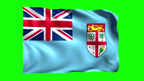 Groen Scherm Geanimeerde Fiji Vlag — Stockvideo