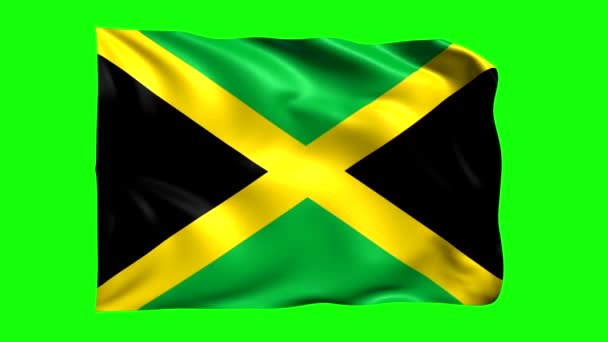 Vihreä Näyttö Animoitu Jamaika Lippu — kuvapankkivideo