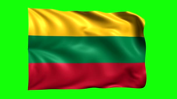 緑のスクリーンアニメーションリトアニアの旗 — ストック動画