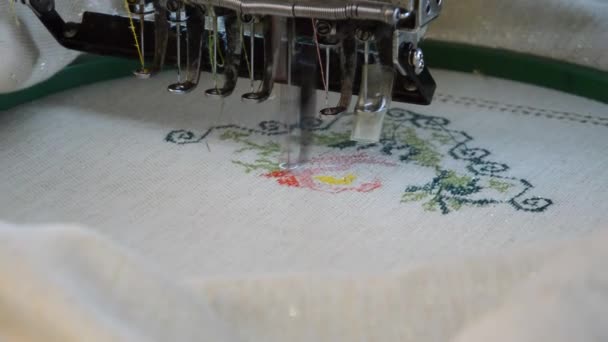 Szövet Hímző Gép Textilipar — Stock videók
