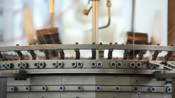 Maszyny Wyrobu Dzianin Fabryce Włókienniczej — Wideo stockowe