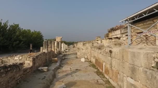古代城市特里波利斯的空中拍摄 — 图库视频影像