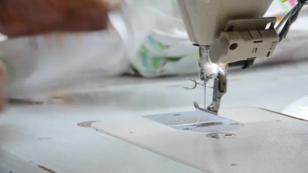Máquina Costura Tecido Fábrica — Vídeo de Stock