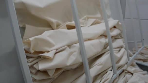 Detailní Záběry Textilních Barvicích Strojů Textilní Továrně — Stock video