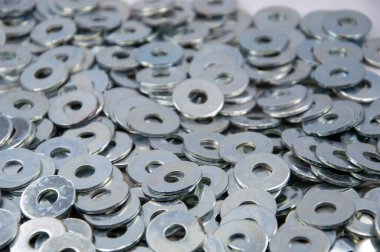 Metal fındık arka planı. İş aletleri. Ögeler düzeltiliyor