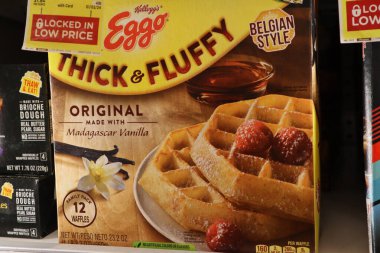 Lexington KY 22 Ocak 2024 Eggo Light ve Yumuşak Waffle.