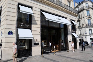 Paris Fransa Temmuz 08, 2023 Champs Elysees Cartier Mağazası