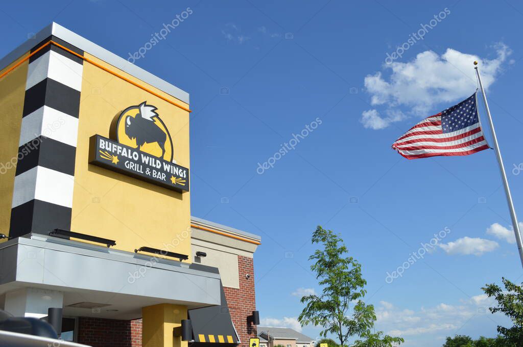 Columbus,OH /USA - July 24,: Buffalo Wild Wings restaurant. Buffalo Wild Wings Grill & Bar is a casual dining restaurant and sports bar franchise in the United States.