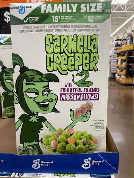 Columbus Ohio 15 Ekim 2024 Carmela Creeper Cereal yerel bakkallarda sergileniyor..