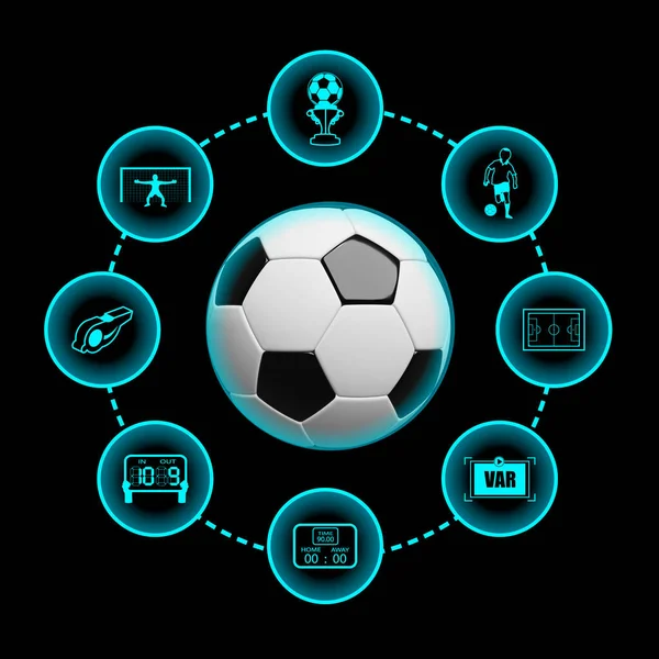 Soccer Ball Lighting Icons — Stock Photo, Image
