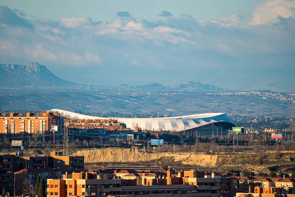 Skyline City Madrid Wanda Metropolitano Stadium Лицензионные Стоковые Изображения