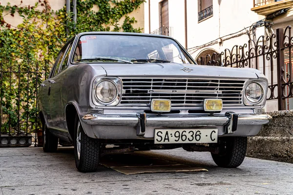 stock image Old Opel Kadett four-door gray car parked in a central street of the city of Zamora.