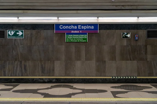 Mars 2023 Madrid Spanien Concha Espina Station Linje Madrid Tunnelbana — Stockfoto