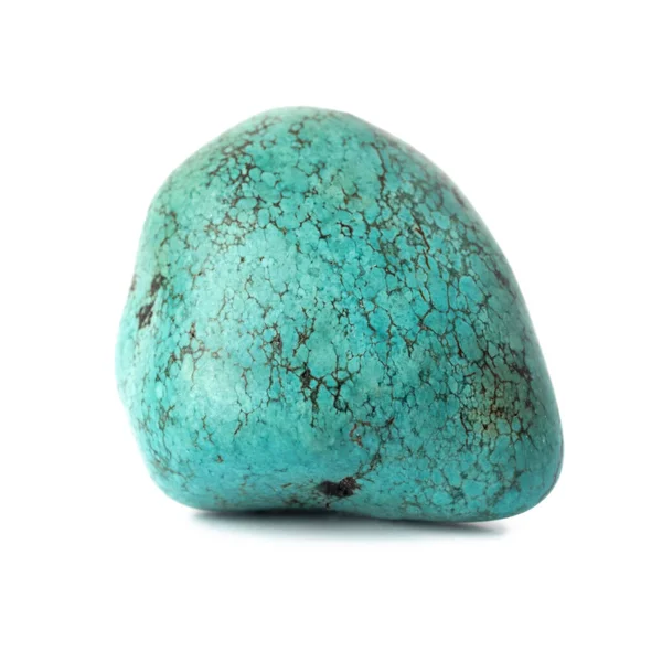 Piedra Semipreciosa Natural Mineral Turkvenit Gema Azul Aislado Sobre Fondo — Foto de Stock