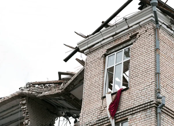 Edificio Distrutto Kherson Durante Guerra Russia Ucraina — Foto Stock
