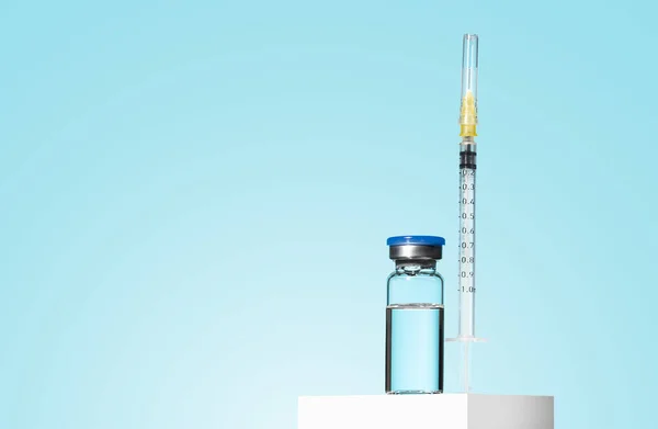 Glass Medicine Vial Jar Botulinum Toxin Medical White Injectable Syringe — स्टॉक फोटो, इमेज