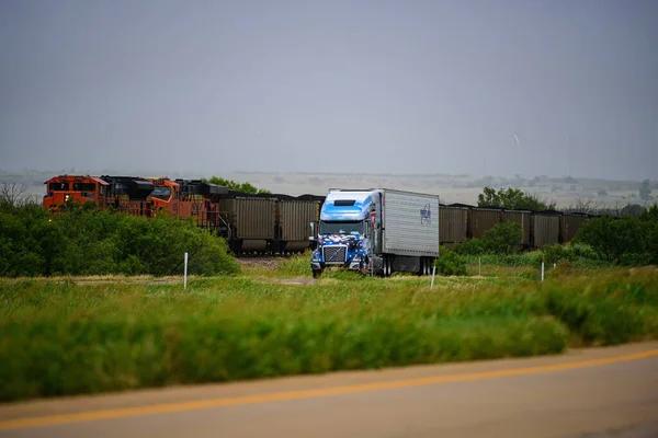 Arizona Eua Maio 2020 Caminhão Comboio Transportes Logística Nos Estados — Fotografia de Stock