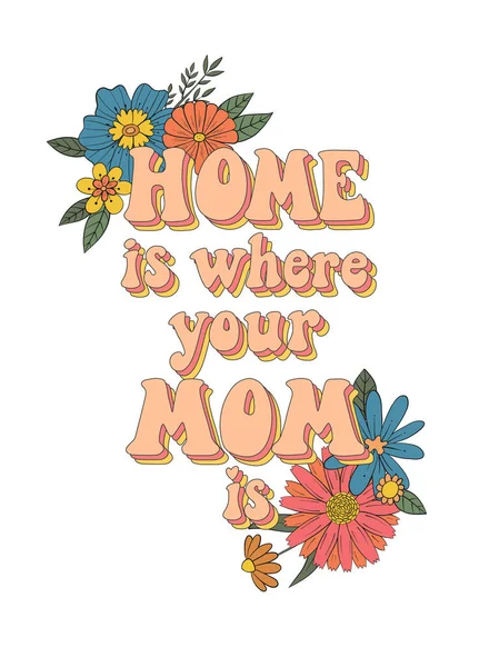 Vintage Lettering Quote Mother Day Our Amazing Granny Decorated Flowers —  Vetores de Stock