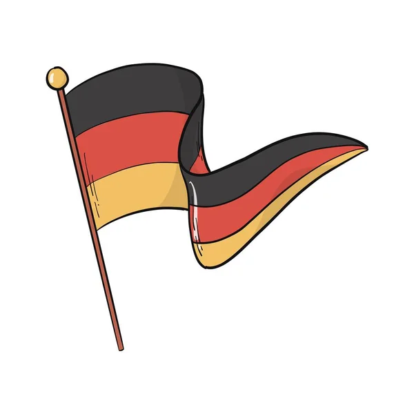 Bandeira Alemã Isolada Sobre Fundo Branco Bandeira Alemã Doodle Elemento — Vetor de Stock