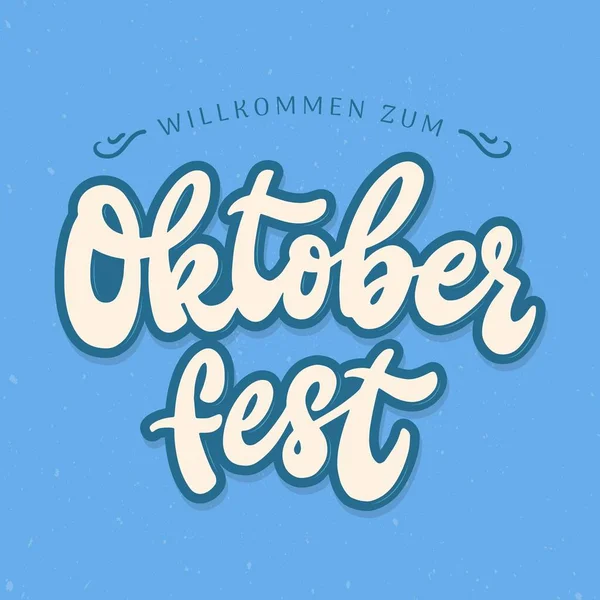 Willkommen Zum Oktoberfest Bienvenido Oktoberfest Cita Letras Sobre Fondo Cuadrado — Archivo Imágenes Vectoriales