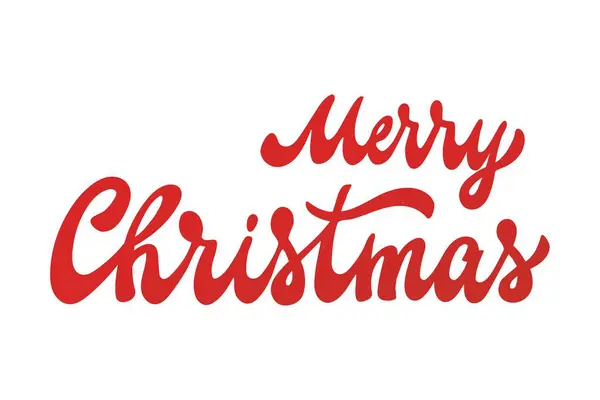 メリークリスマスハンドレタリング プリントのための白い背景の赤い引用 挨拶カード 招待状 休日の装飾 Eps について — ストックベクタ