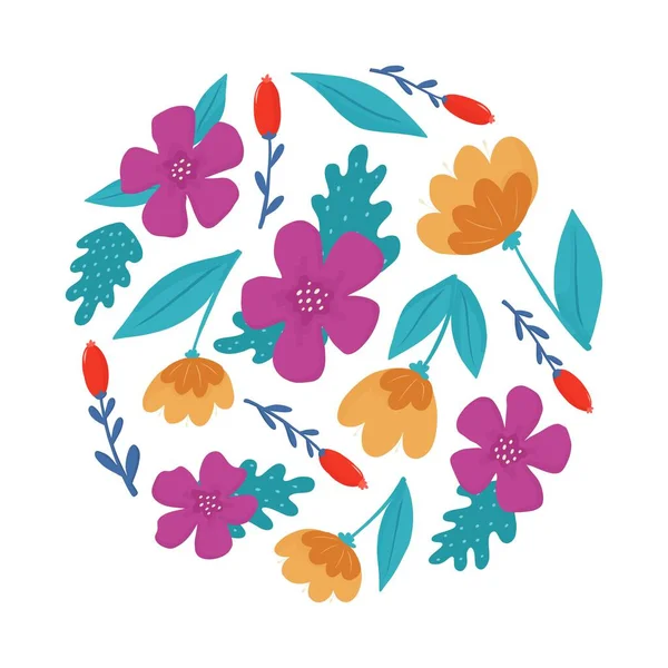 Çiçek kompozisyonları, parmak izleri, çıkartmalar, afiş dekorasyonları, kırtasiye, kartlar vs. için izole çiçek ve yapraklar. EPS 10