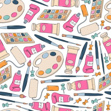 Paletler, boyalar, duvar kâğıtları için fırçalar, baskılar, arka planlar, ambalaj kağıtları, yapıştırma kitapları vb. EPS 10