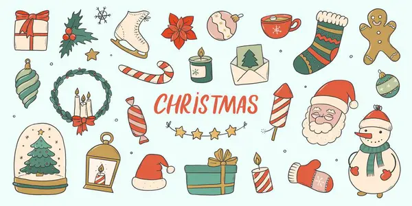 Noel karalamaları, planlamacılar, çıkartmalar, baskılar, kartlar, posterler, afişler, süblimleşme, kupürler, vb. EPS 10