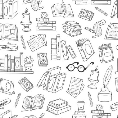 Kitaplar, arkaplanlar, duvar kağıtları, baskılar, boyama sayfaları, hatıra defterleri, kırtasiye malzemeleri için karalamalar. Okul temasına dönelim. EPS 10