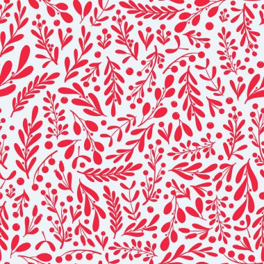 Duvar kağıdı, yapıştırma kitabı, ambalaj, tekstil baskıları, havlular, mutfak gereçleri, ambalaj kâğıdı vs. için Noel kırmızı çiçekleri kusursuz desen. EPS 10