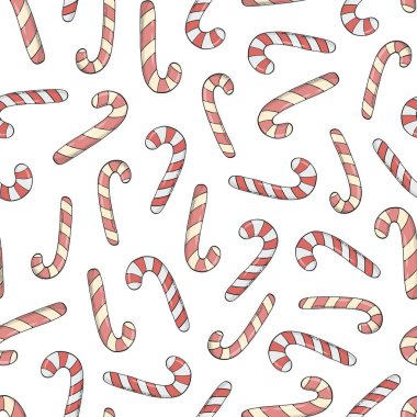 Şeker kamışları duvar kağıtları, arka planlar, hediye ambalaj kağıtları, tekstil baskıları, afişler için kusursuz desenler. EPS 10